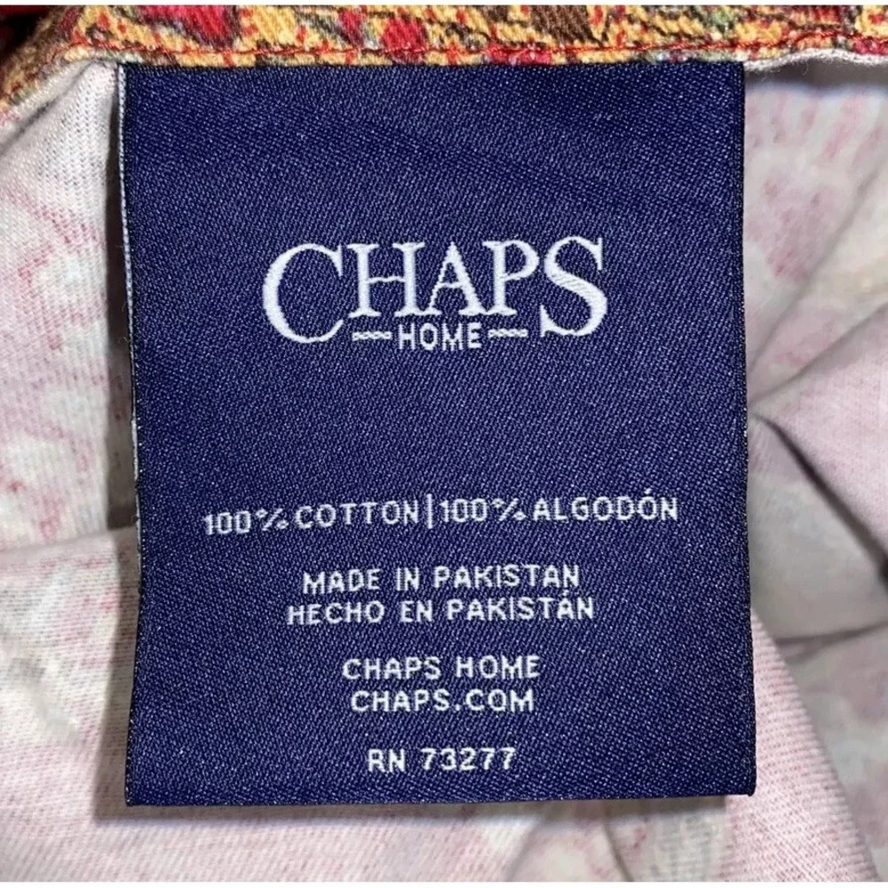 Pair Chaps Pillow Shams Red Paisley Tan Trim King Bedding Traditional